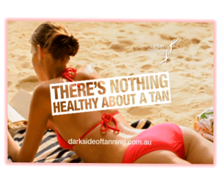 skin cancer from sun damage ad.